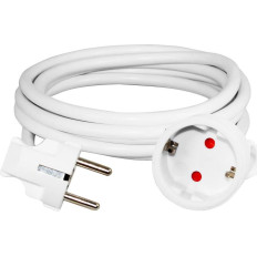 Удължител 2 метра кабел H05VV-F 3G1мм2 бял Commel