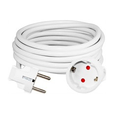 Удължител 8 метра кабел H05VV-F 3G1.5мм2 бял Commel