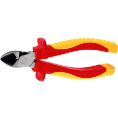 Клещи диагонални резачки, хромирани, VDE 1000V жълто-червена ръкохватка 160мм, Commel