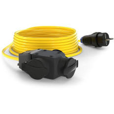 Разклонител 3x2P+E с 5 метра кабел AT N07V3V3-F 3G1.5мм2 жълт IP44 Commel