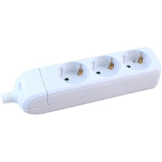 Разклонител БЯЛ 3x2P+E без кабел Commel