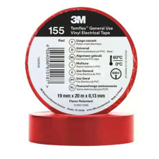 Винилова електроизолационна лента Temflex 155, червена, 19 mm x 20 m