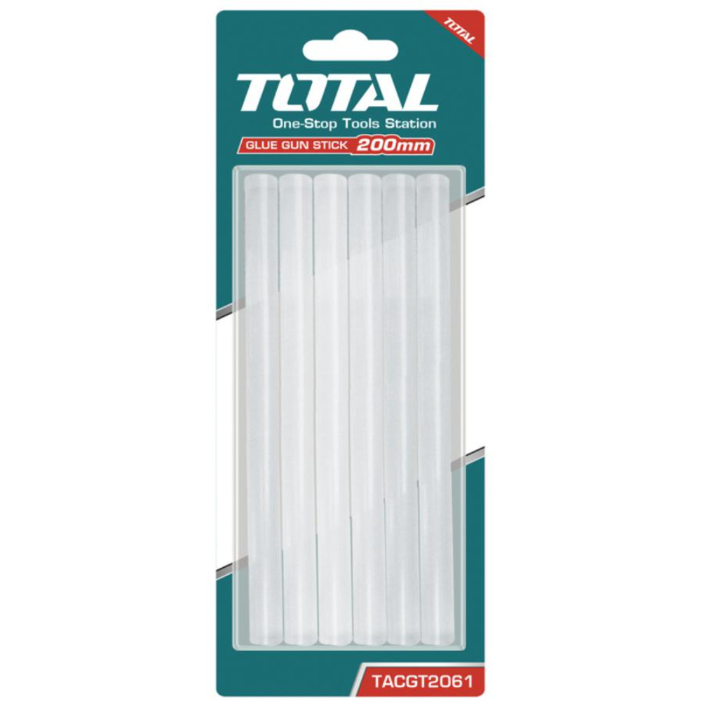 Силиконови пръчки за топло лепене TOTAL, прозрачни, Ø 11.2mm x 20cm, 6 броя Силиконови пръчки за топло лепене TOTAL, прозрачни, Ø 11.2mm x 20cm, 6 броя
