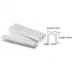 Кламери за такер "U" TOTAL, 1.2 x 6.3 x 12 мм, 1000 бр