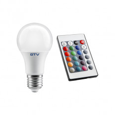 LED Крушка GTV с дистанционно, RGBW, E27, 10 W, 3000K ,A60