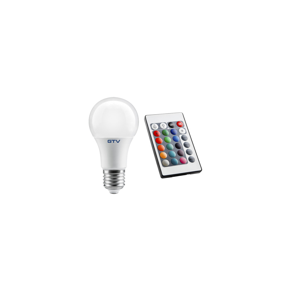 LED Крушка GTV с дистанционно, RGBW, E27, 10 W, 3000K ,A60 LED Крушка GTV с дистанционно, RGBW, E27, 10 W, 3000K ,A60