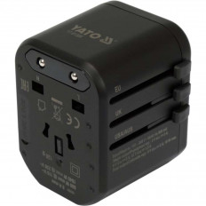 Универсално зарядно / адаптер YATO, QC 3.0, USB-C, 5-12 V, 18 W