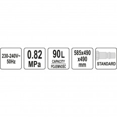 Пневматична пясъкоструйка стационарна YATO YT 55840, 90 L