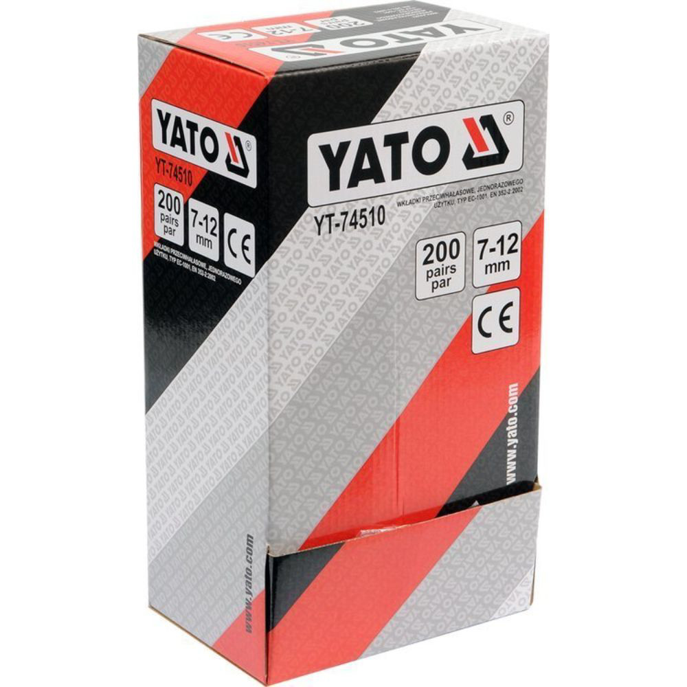 Тапи за защита от шум YATO, оранжеви, 34 dB, 200 чифта Тапи за защита от шум YATO, оранжеви, 34 dB, 200 чифта