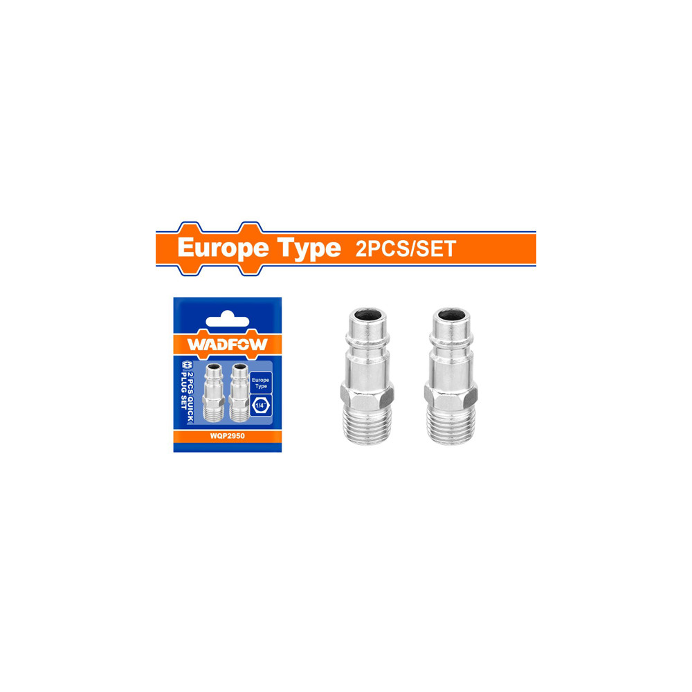 Пневматичен накрайник бърза връзка WADFOW, Euro, M 1/4", 2 броя
