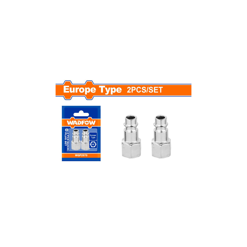 Пневматичен накрайник бърза връзка WADFOW, Euro, F 1/4", 2 броя