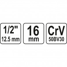 Вложка за свещи YATO, 1/2", SW 16 мм