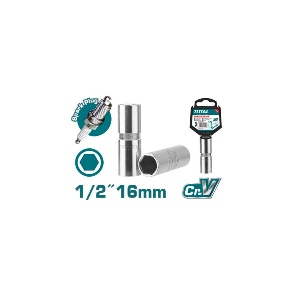 Вложка за свещи TOTAL INDUSTRIAL, 1/2", SW 16 мм Вложка за свещи TOTAL INDUSTRIAL, 1/2", SW 16 мм