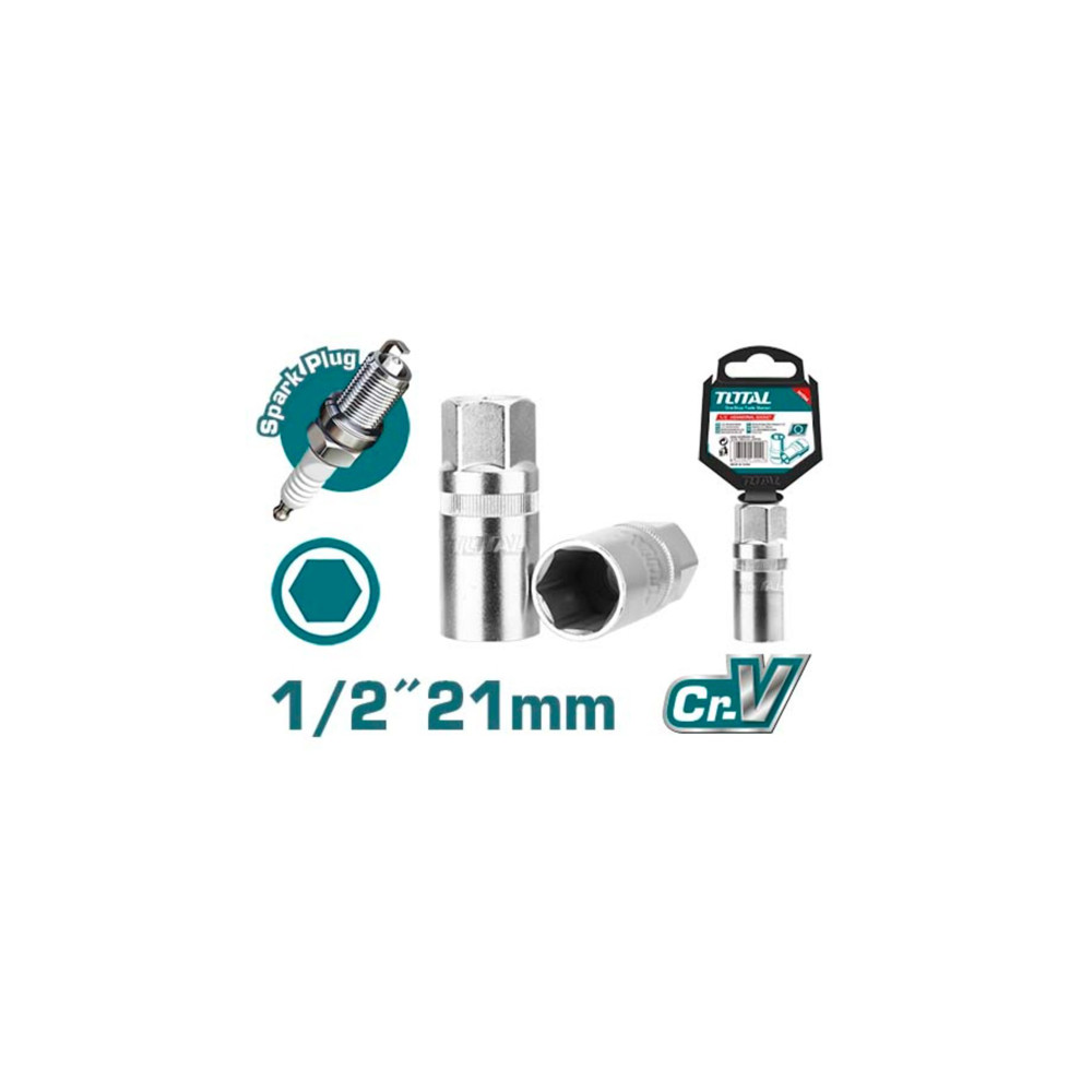 Вложка за свещи TOTAL INDUSTRIAL, 1/2", SW 21 мм Вложка за свещи TOTAL INDUSTRIAL, 1/2", SW 21 мм