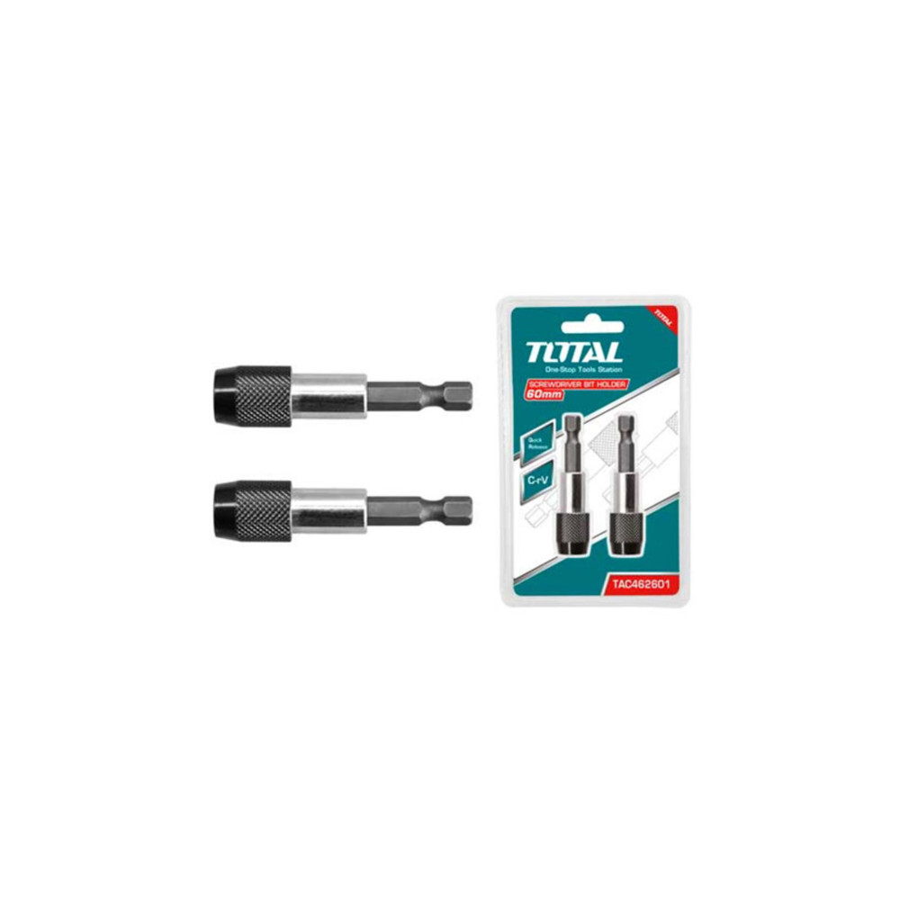 Бит държач TOTAL QUICK RELEASE, 1/4", 60 мм, 2 броя Бит държач TOTAL QUICK RELEASE, 1/4", 60 мм, 2 броя